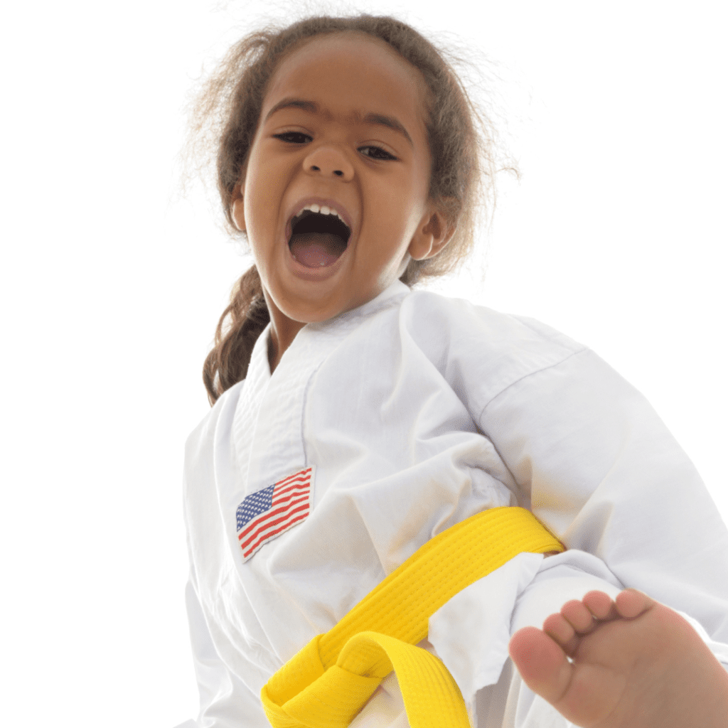 Girl practicing Taekwondo