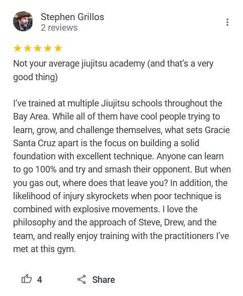 Adults Review, Gracie Jiu-Jitsu Santa Cruz