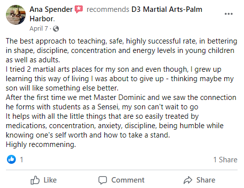 kids taekwondo review 1 from Google reviews